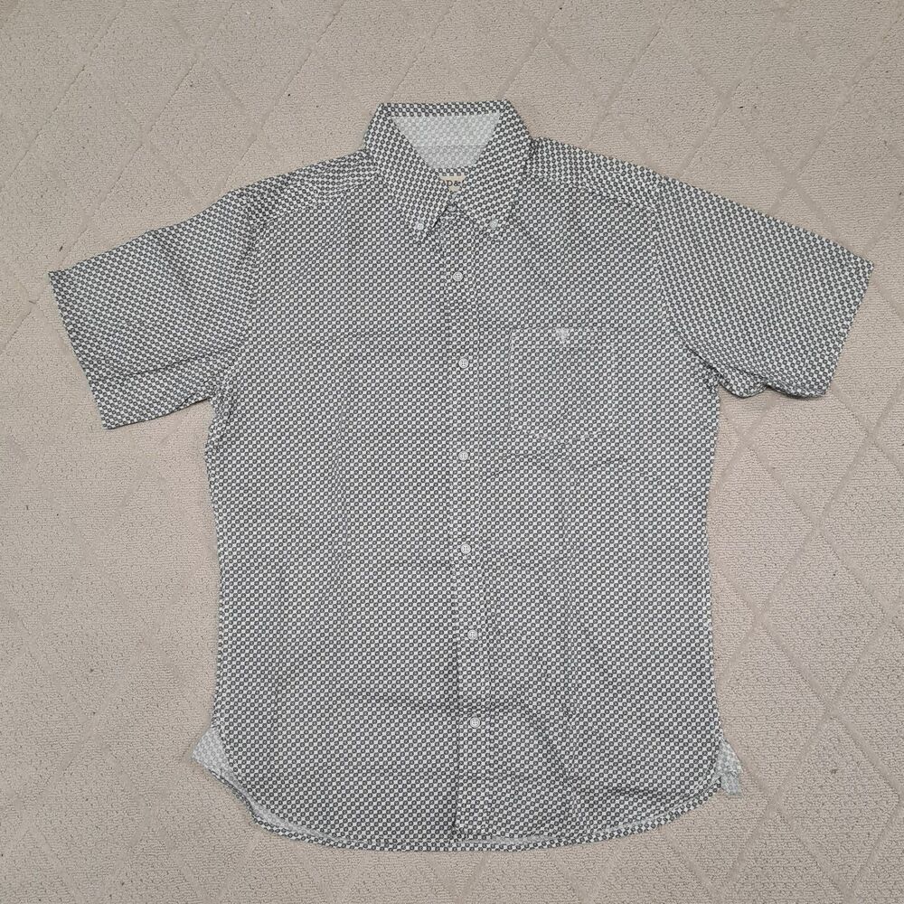 Paper Denim & Cloth Shirt Mens MEDIUM Button Up Geometric Casual Vacation Preppy